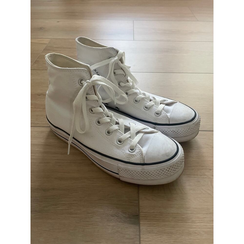 Converse High Top Platform White Women 7.5 #0272 - Picture 3 of 10